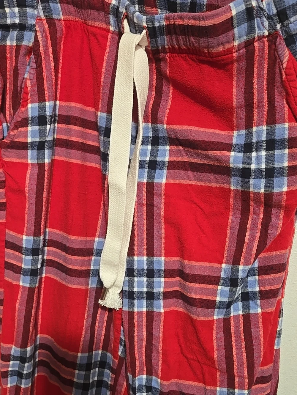 Aerie Red Plaid Flannel Pajama Pants Comfy Lounge Sleepwear Drawstring Size M